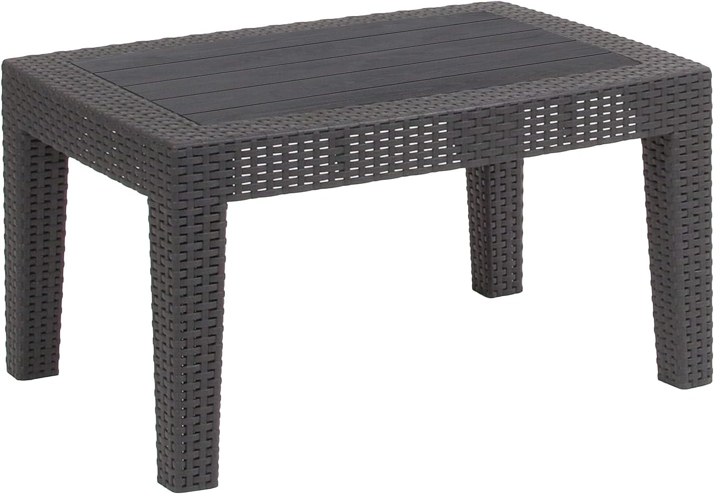 Flash Furniture Seneca Dark Gray Faux Rattan Coffee Table