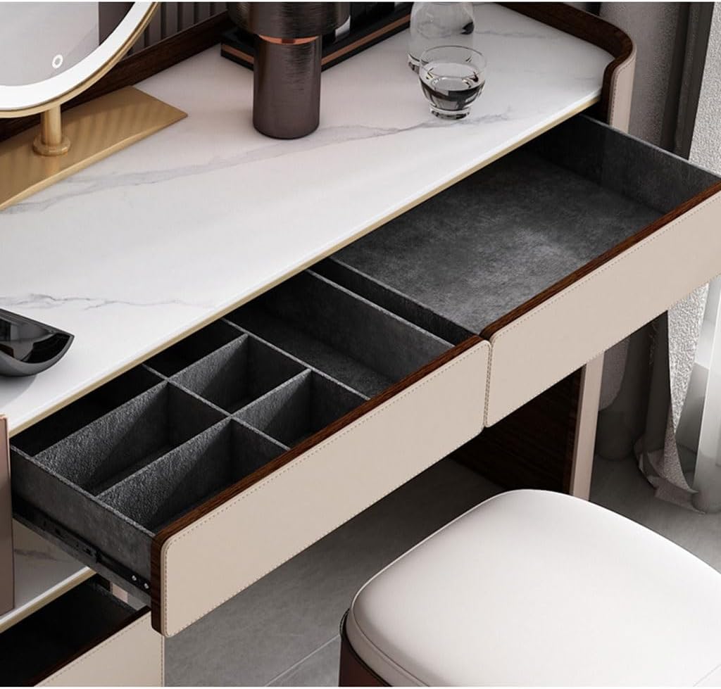 Vanity Desk Modern Minimalist Dressing Table Bedroom Makeup with Mirror Integrated Home Storage Cabinet