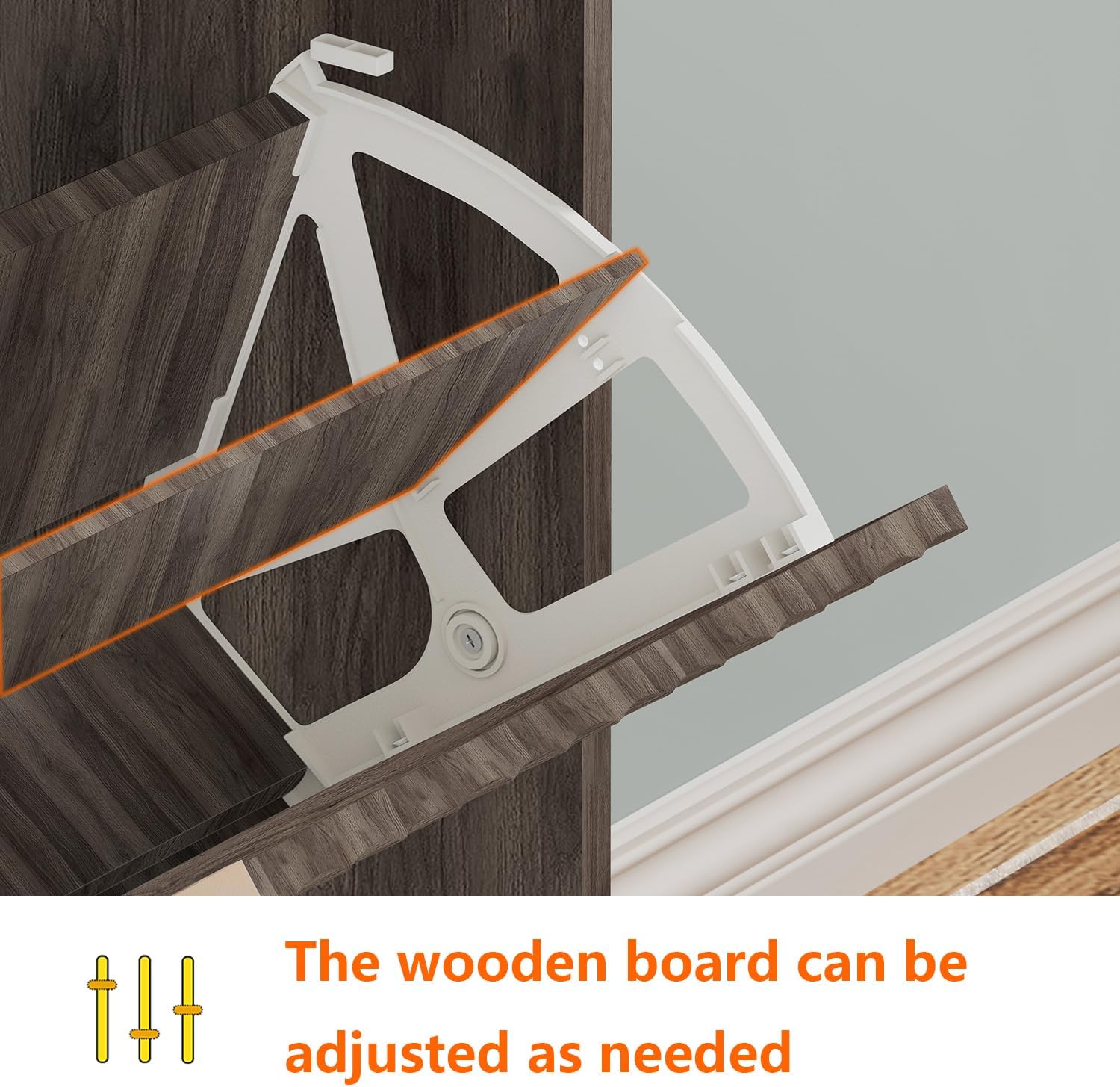 Shoe Cabinet Storage,Modern Freestanding Organizer with 2 Flip Drawers,Narrow Shoe Rack Cabinet for Entryway,Walnut